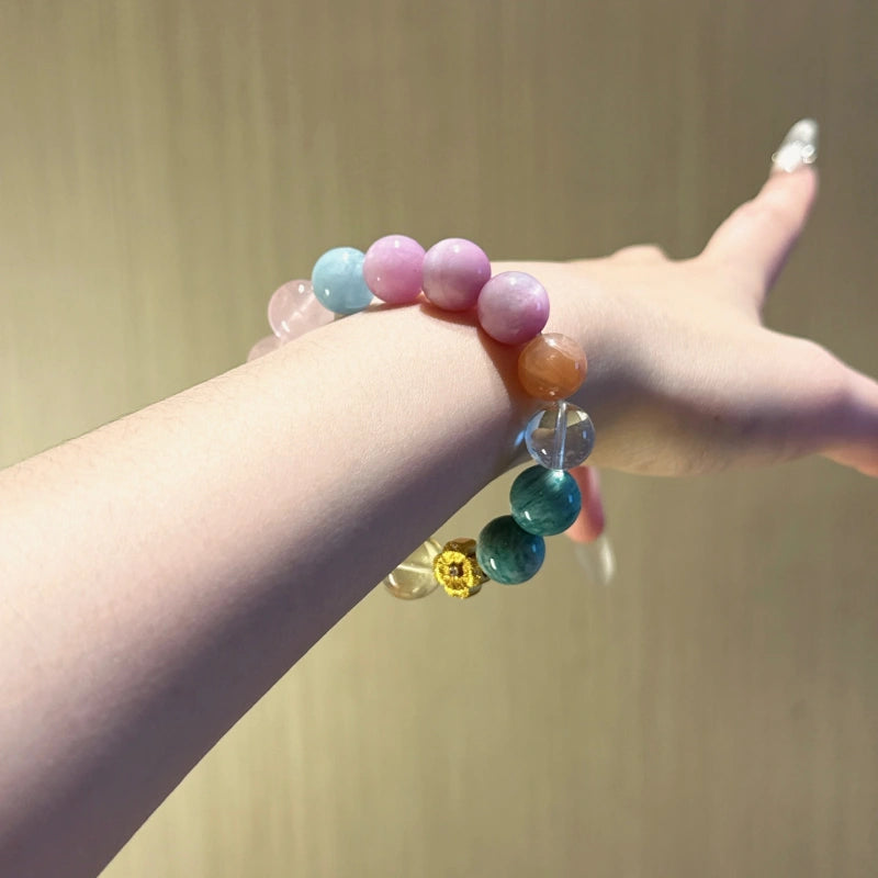 Lemon‑Yellow Kunzite & Rose Quartz Bracelet - Elevate Thinking
