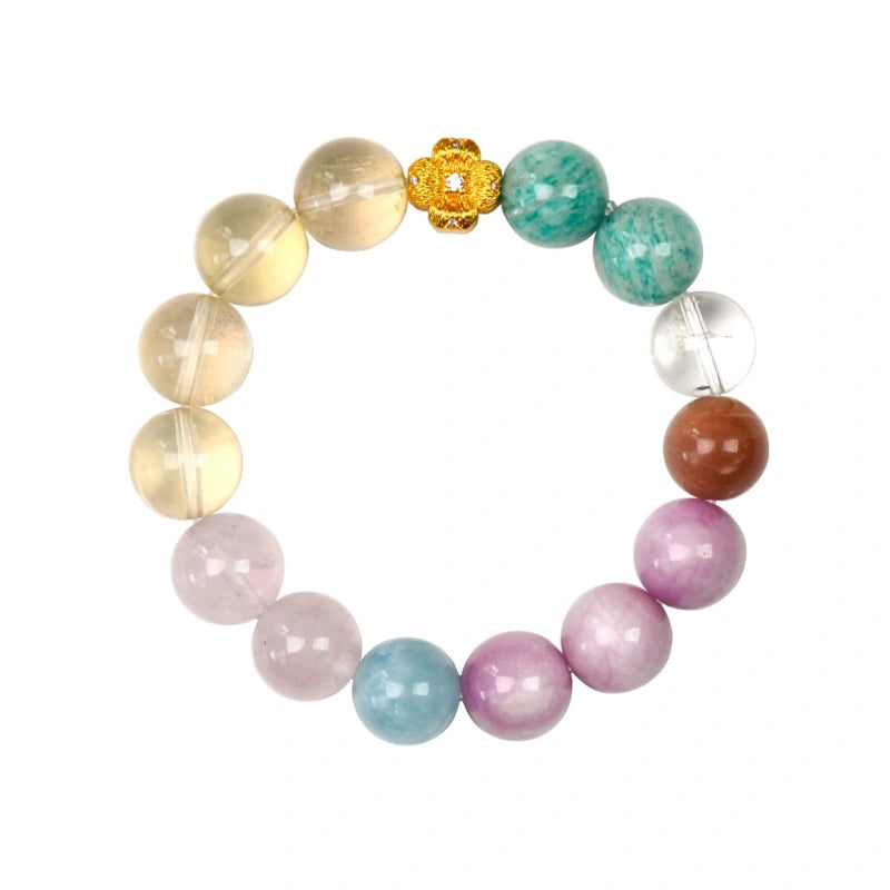 Lemon‑Yellow Kunzite & Rose Quartz Bracelet - Elevate Thinking