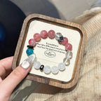 Rhodonite Clear Quartz & White Phantom Bracelet - Deep Purification