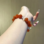 Red Agate, Green Jasper & Clear Quartz Bracelet - Clear Negative Energy