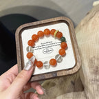 Red Agate, Green Jasper & Clear Quartz Bracelet - Clear Negative Energy