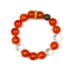 Red Agate, Green Jasper & Clear Quartz Bracelet - Clear Negative Energy