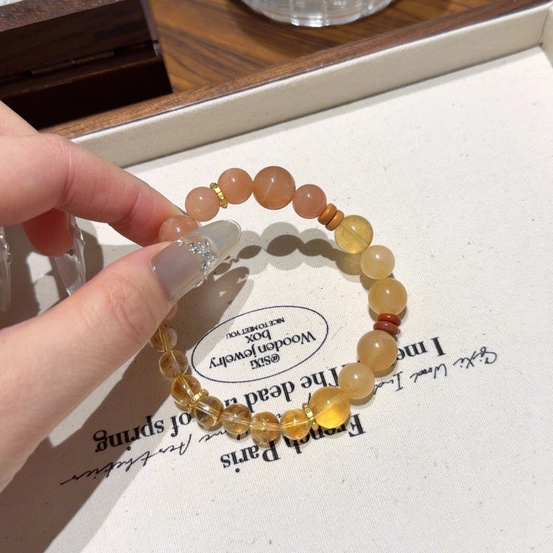 Yellow Tourmalinated Quartz & Andesine Bracelet - Seize Business Opportunities