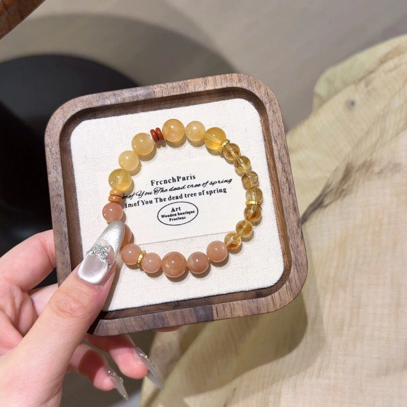 Yellow Tourmalinated Quartz & Andesine Bracelet - Seize Business Opportunities