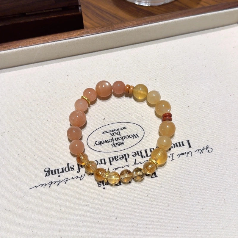 Yellow Tourmalinated Quartz & Andesine Bracelet - Seize Business Opportunities