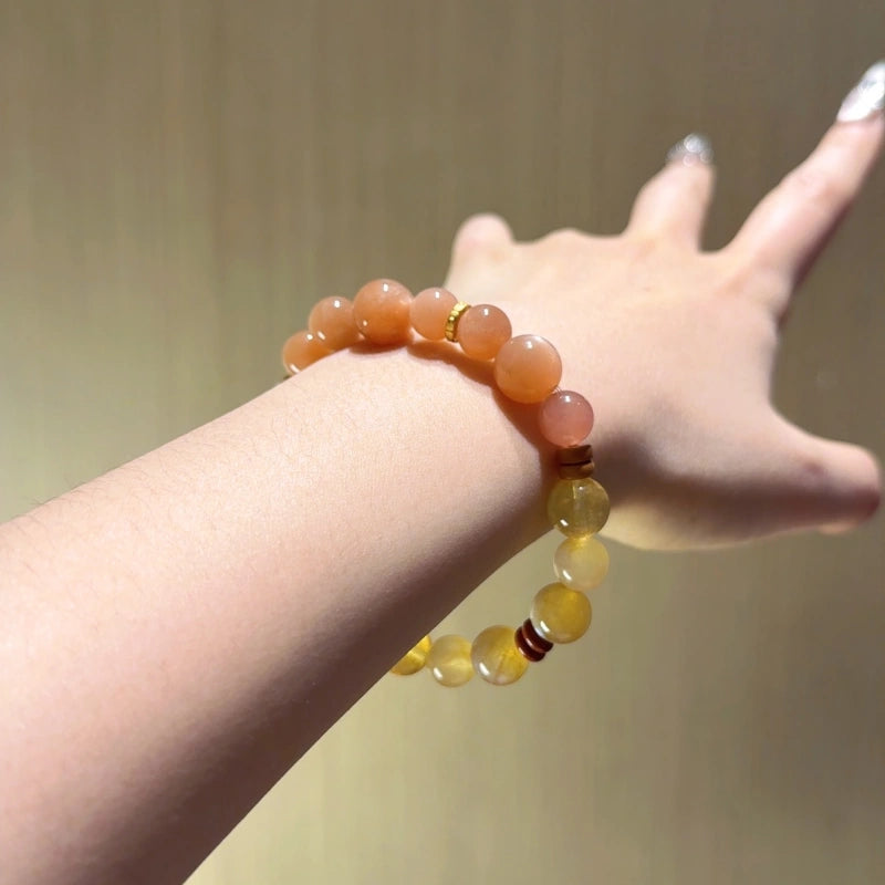 Yellow Tourmalinated Quartz & Andesine Bracelet - Seize Business Opportunities