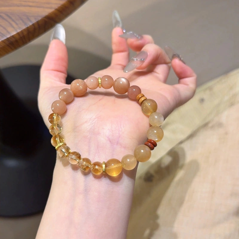 Yellow Tourmalinated Quartz & Andesine Bracelet - Seize Business Opportunities