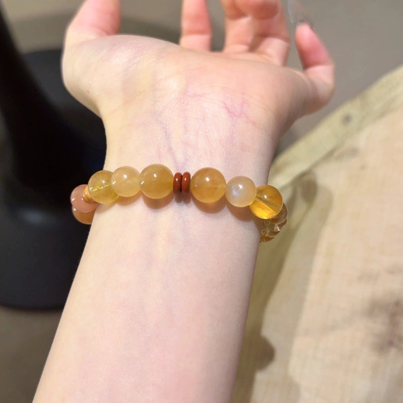 Yellow Tourmalinated Quartz & Andesine Bracelet - Seize Business Opportunities
