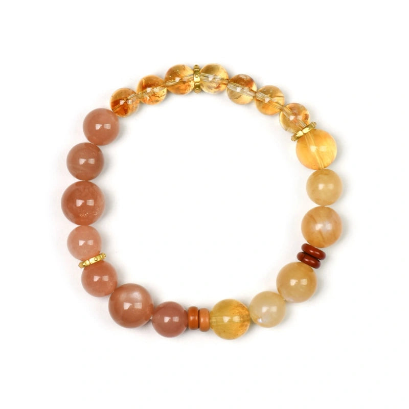 Yellow Tourmalinated Quartz & Andesine Bracelet - Seize Business Opportunities