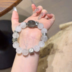 White Phantom Quartz Box‑Shape Bracelet - Shield Against Negativity