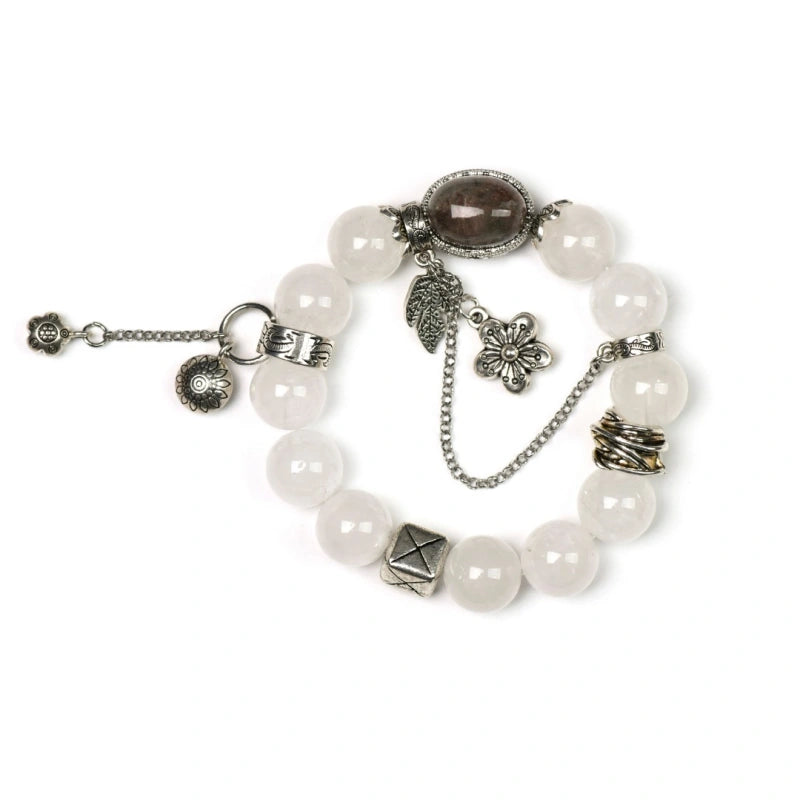 White Phantom Quartz Box‑Shape Bracelet - Shield Against Negativity