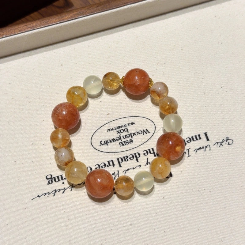 Phantom & Yellow Tourmalinated Quartz Bracelet - Positive Optimism