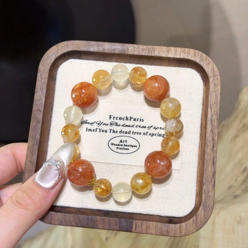 Phantom & Yellow Tourmalinated Quartz Bracelet - Positive Optimism