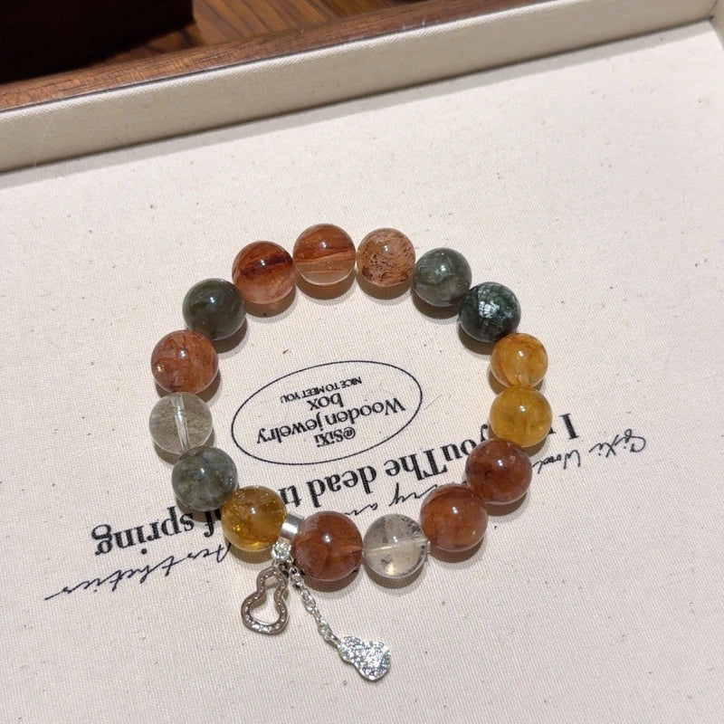 Hematoid Quartz & Green Phantom Quartz Bracelet - Career Ascent