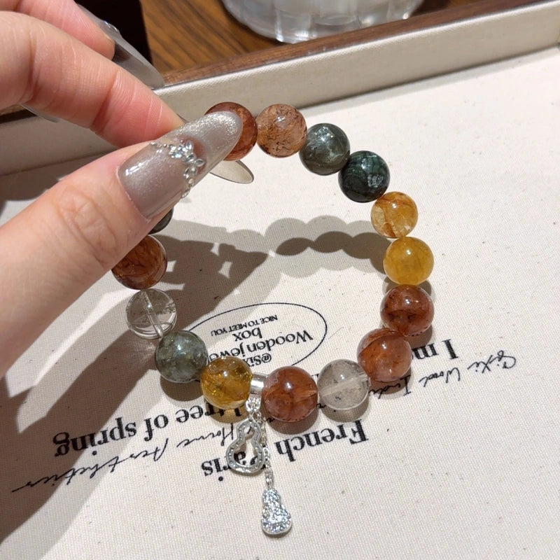 Hematoid Quartz & Green Phantom Quartz Bracelet - Career Ascent