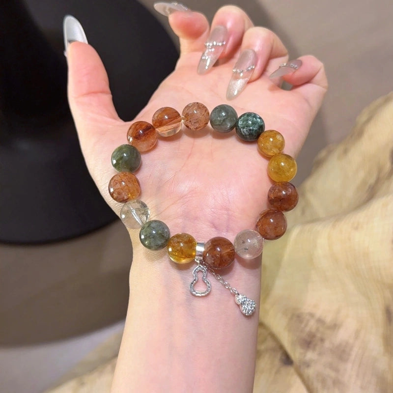 Hematoid Quartz & Green Phantom Quartz Bracelet - Career Ascent