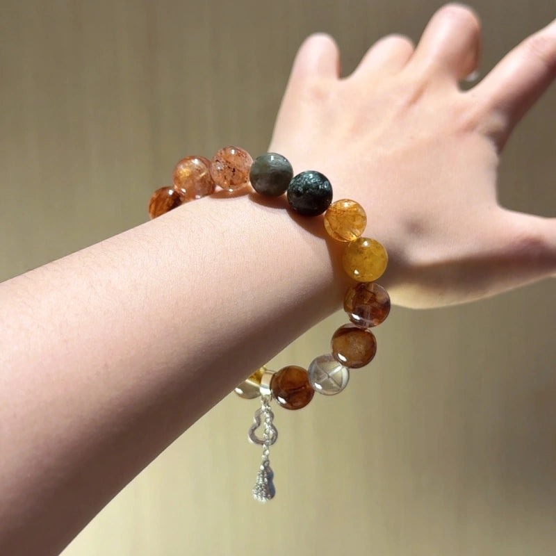 Hematoid Quartz & Green Phantom Quartz Bracelet - Career Ascent