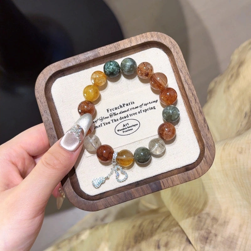 Hematoid Quartz & Green Phantom Quartz Bracelet - Career Ascent