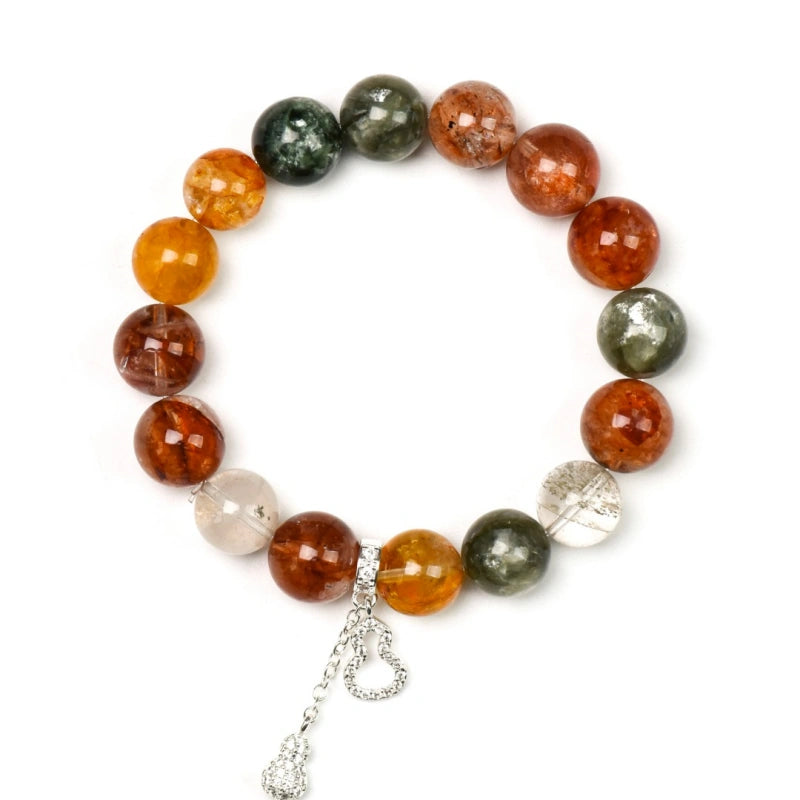 Hematoid Quartz & Green Phantom Quartz Bracelet - Career Ascent