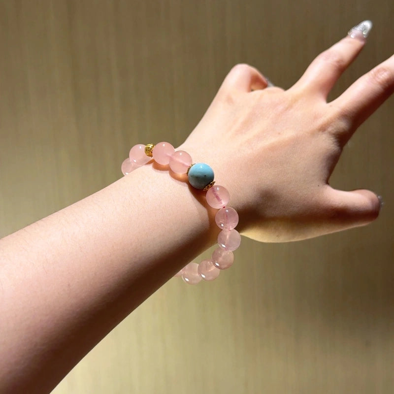 Rose Quartz Larimar Bracelet - Release Stress