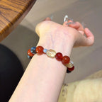 Red Agate, Golden‑Tiger’s Eye & Kyanite Bracelet - Overcome Adversity
