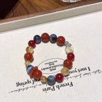 Red Agate, Golden‑Tiger’s Eye & Kyanite Bracelet - Overcome Adversity