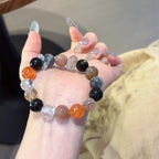 Red‑Black Multi‑Gemstone Bracelet-Stress Release