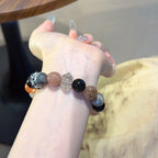 Red‑Black Multi‑Gemstone Bracelet-Stress Release