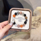 Red‑Black Multi‑Gemstone Bracelet-Stress Release