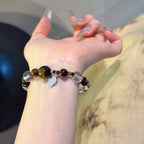 Yellow Tiger’s Eye & Clear Quartz Bracelet-Leadership Aura