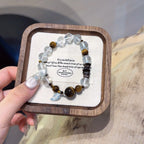 Yellow Tiger’s Eye & Clear Quartz Bracelet-Leadership Aura