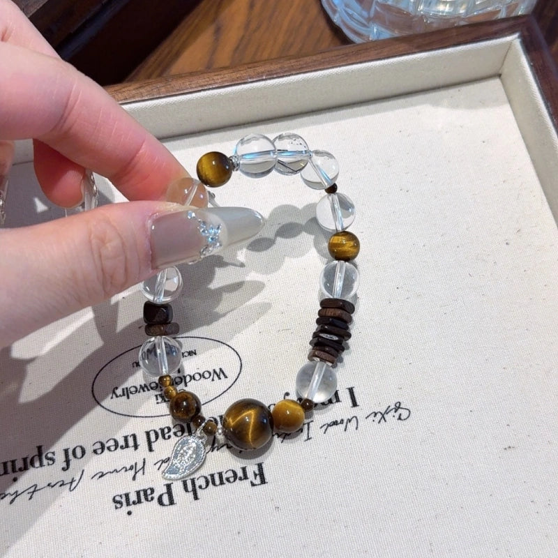 Yellow Tiger’s Eye & Clear Quartz Bracelet-Leadership Aura