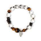 Yellow Tiger’s Eye & Clear Quartz Bracelet-Leadership Aura