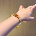 Yellow Tourmalinated Quartz Bracelet-Attract Wealth