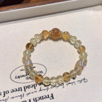Yellow Tourmalinated Quartz Bracelet-Attract Wealth