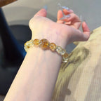 Yellow Tourmalinated Quartz Bracelet-Attract Wealth