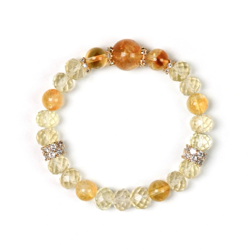 Yellow Tourmalinated Quartz Bracelet-Attract Wealth