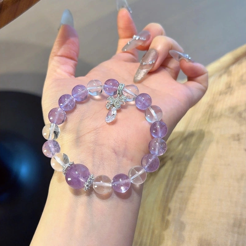 Amethyst & Clear Quartz Bracelet-Life‑Wisdom