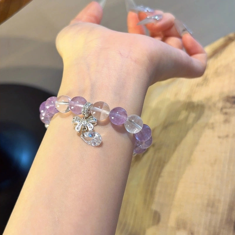 Amethyst & Clear Quartz Bracelet-Life‑Wisdom