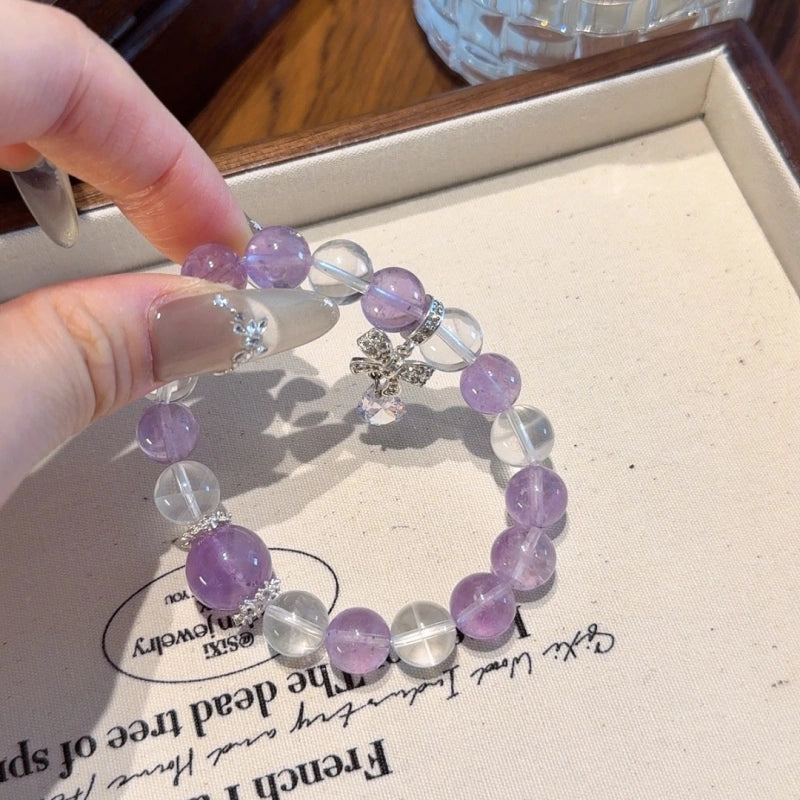 Amethyst & Clear Quartz Bracelet-Life‑Wisdom