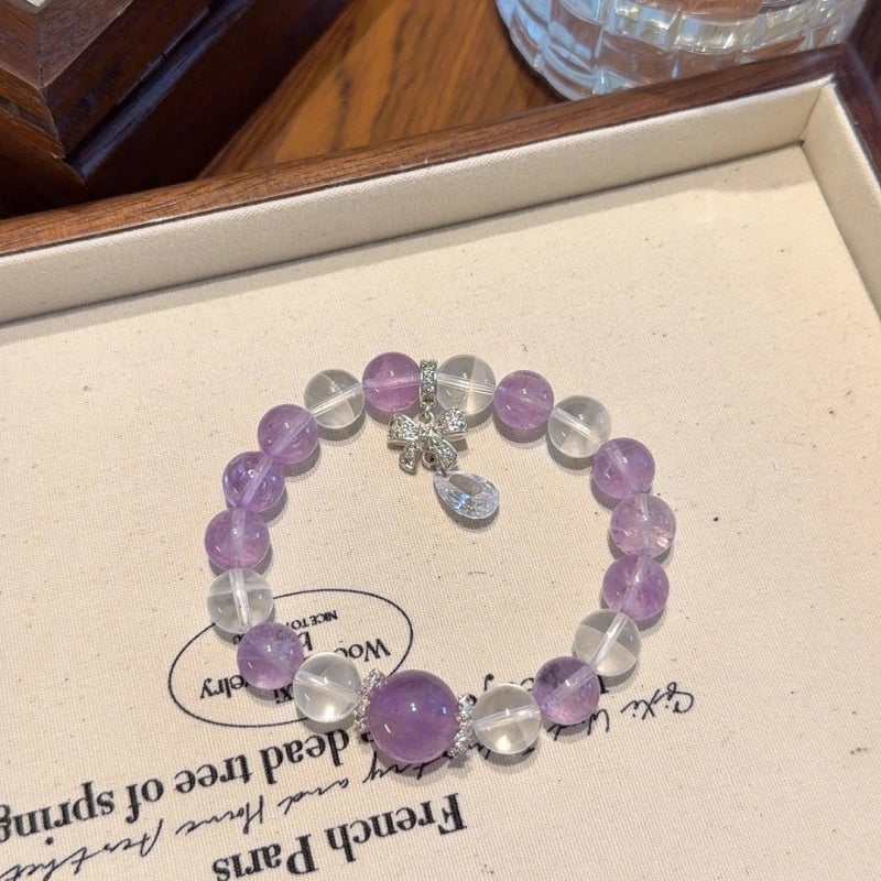 Amethyst & Clear Quartz Bracelet-Life‑Wisdom