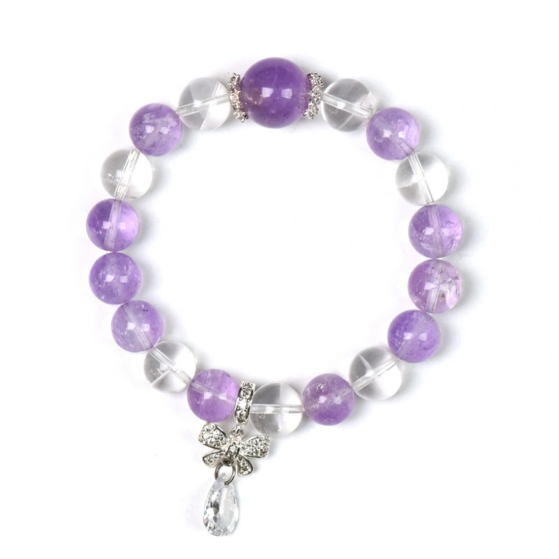 Amethyst & Clear Quartz Bracelet-Life‑Wisdom