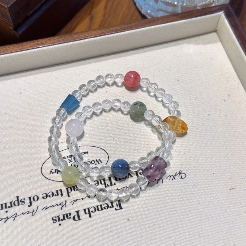 Clear Quartz Multi‑Stone Multi‑Loop Bracelet-Smooth Energy Flow
