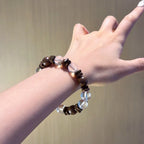 Clear Quartz & Agarwood Bracelet-Sleep Support & Balance