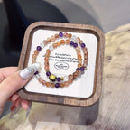 Black‑Gold Rutilated Quartz & Amethyst Multi‑Loop Bracelet-Business Opportunities