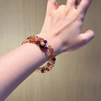 Black‑Gold Rutilated Quartz & Amethyst Multi‑Loop Bracelet-Business Opportunities