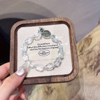 Clear Quartz & Green Phantom Quartz Free‑Form Bracelet-Clear Thinking
