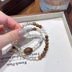 Clear Quartz & Agarwood Bracelet-Calm Mind For Restful Sleep