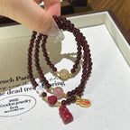 Garnet Multi‑Loop Bracelet-Feminine Vibration