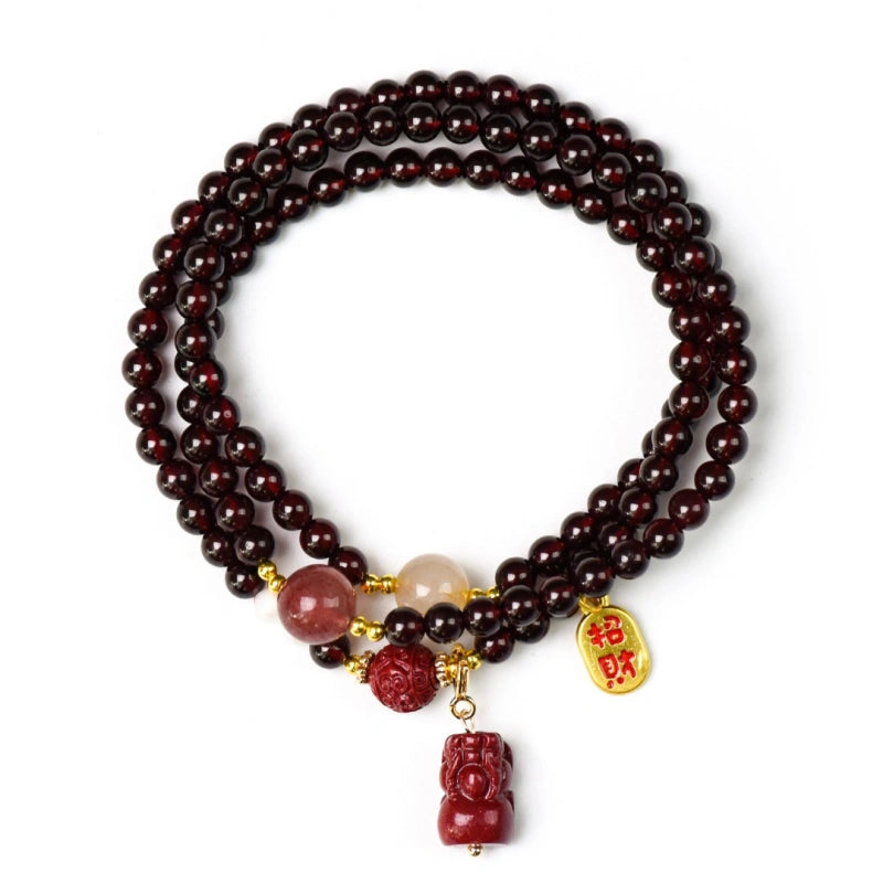 Garnet Multi‑Loop Bracelet-Feminine Vibration